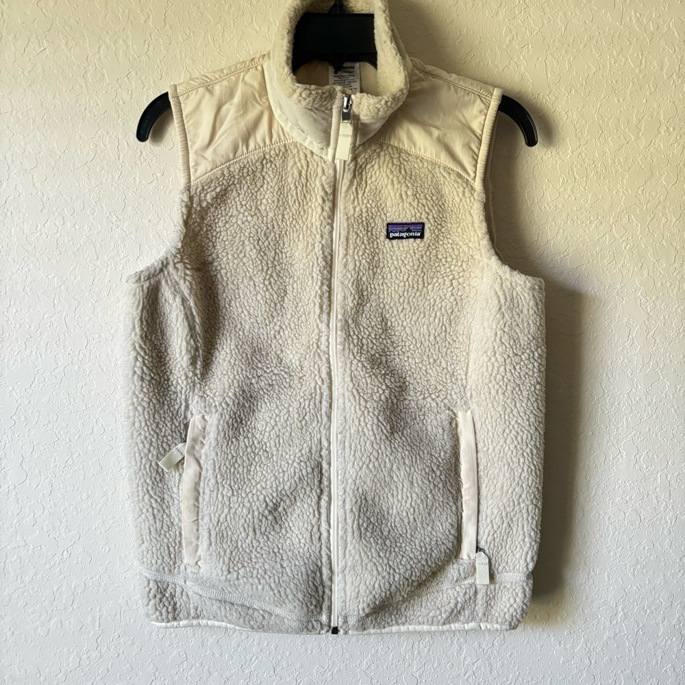 Patagonia | Women's Synchilla Fleece Full Zip Vest Size Medium Cream